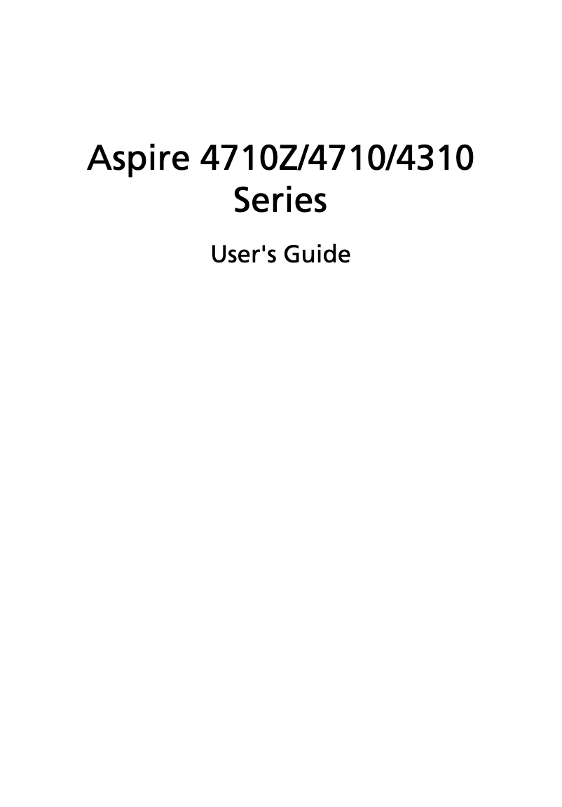 Image de la première page du manuel de l'appareil Aspire 4710