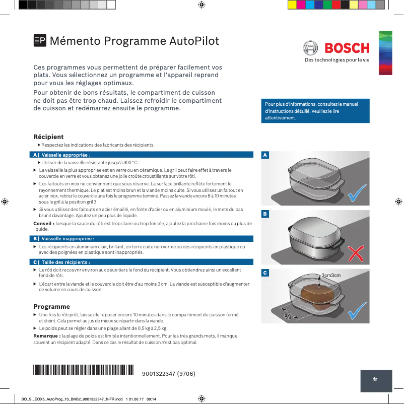 Page 1 de la notice Manuel utilisateur Bosch HEG317TS0