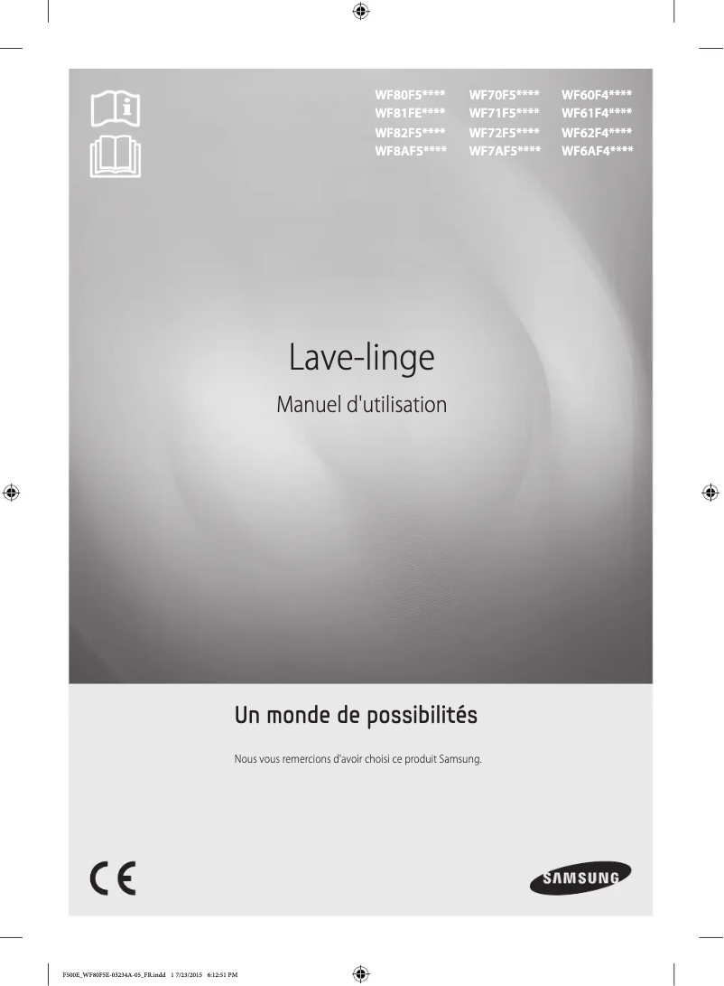 Page n°1 - Manuel utilisateur Samsung WF80F5EBW4W