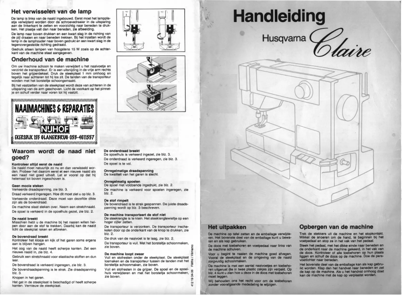 Page n°1 - Manuel utilisateur Husqvarna Claire