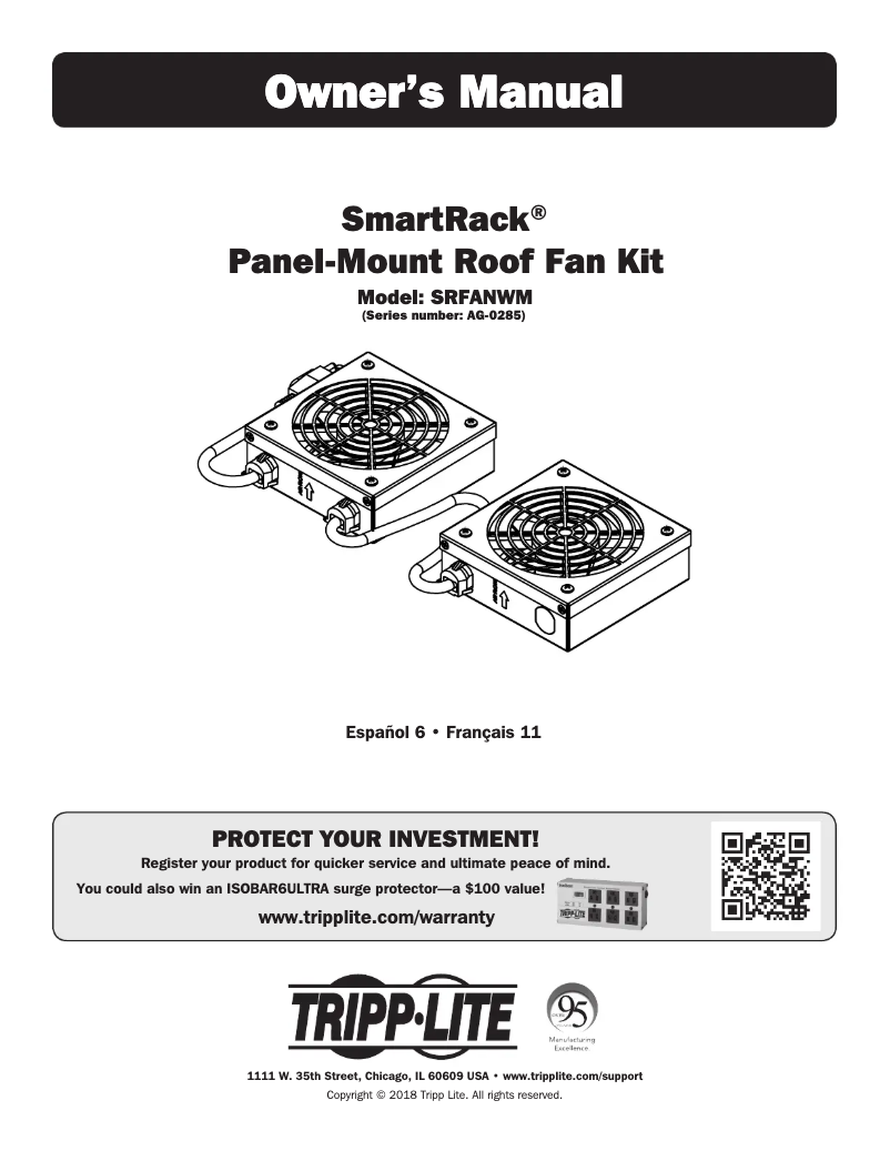 Page 1 de la notice Manuel utilisateur Tripp Lite SRXFANWM