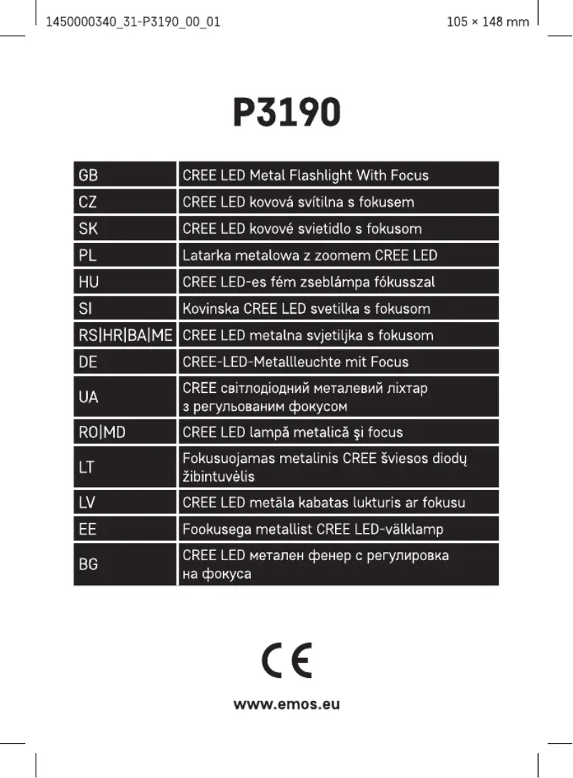 Image de la première page du manuel de l'appareil P3190