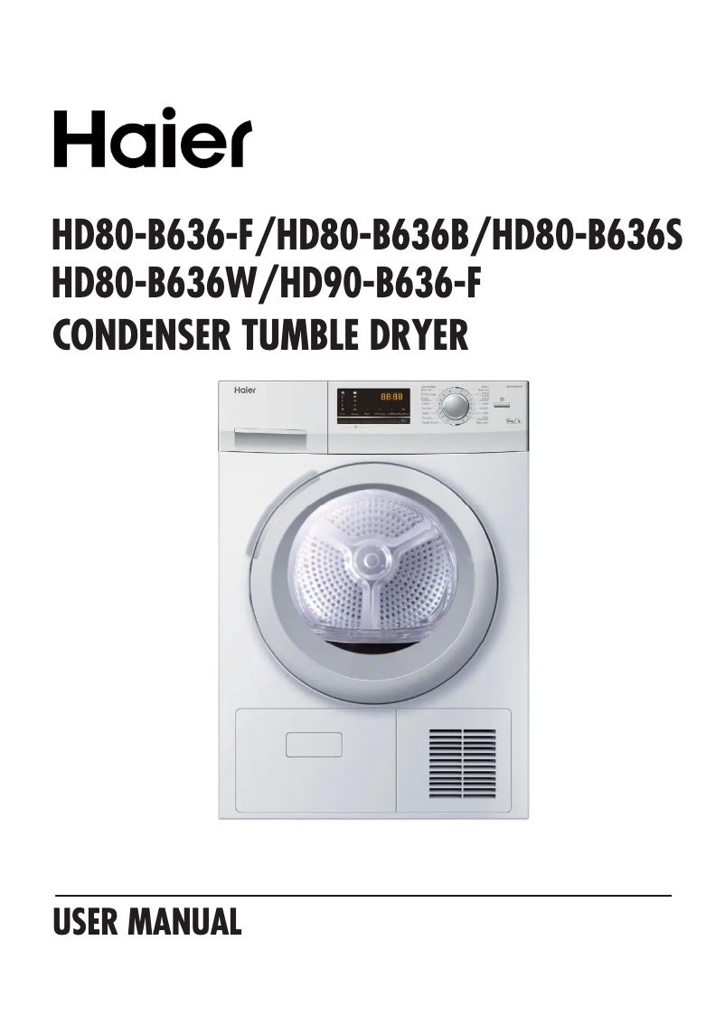 Page 1 de la notice Manuel utilisateur Haier HD90-B636F