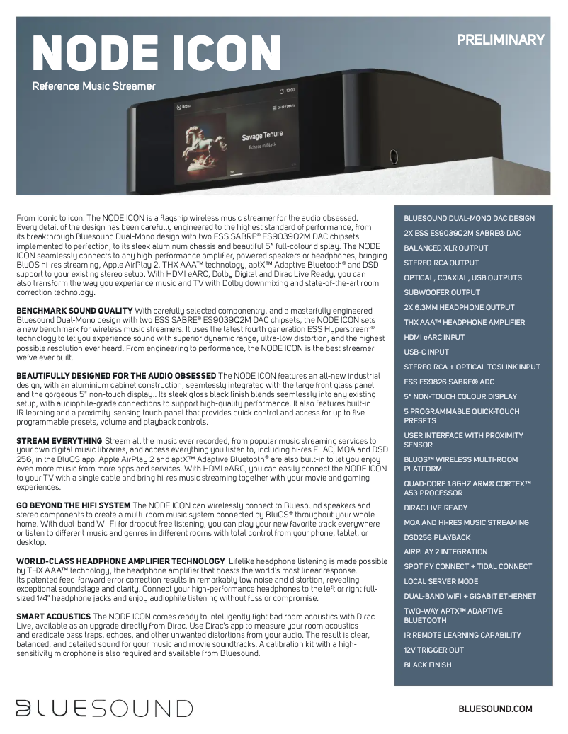 Image de la première page du manuel de l'appareil NODE ICON