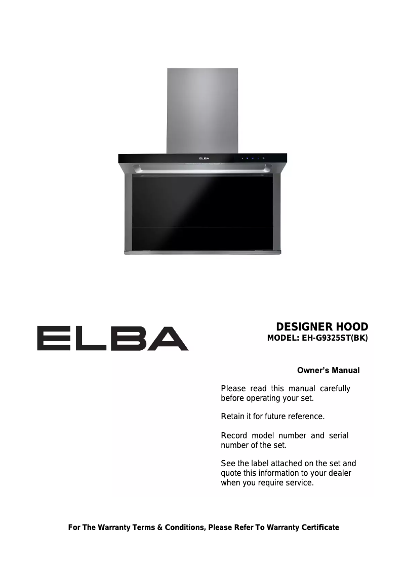 Image de la première page du manuel de l'appareil PRIMO EH-G9325ST(BK)