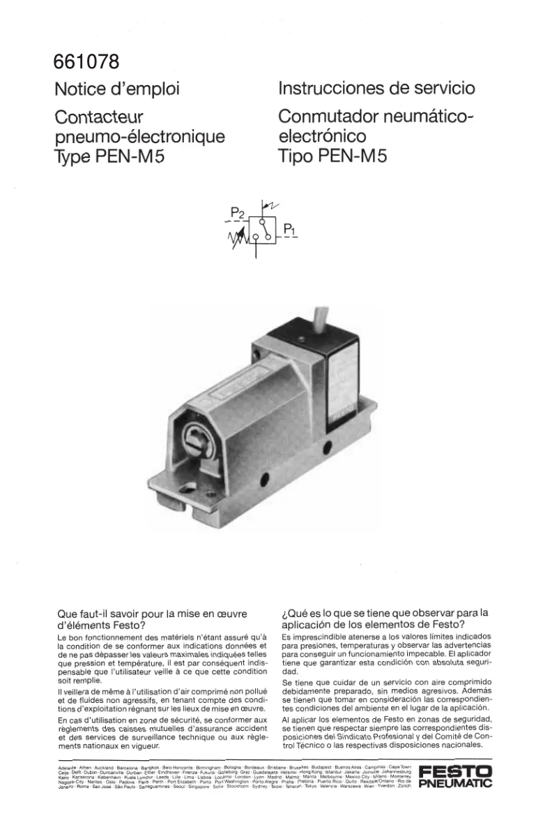 Page 1 de la notice Manuel utilisateur Festo PEN-M5