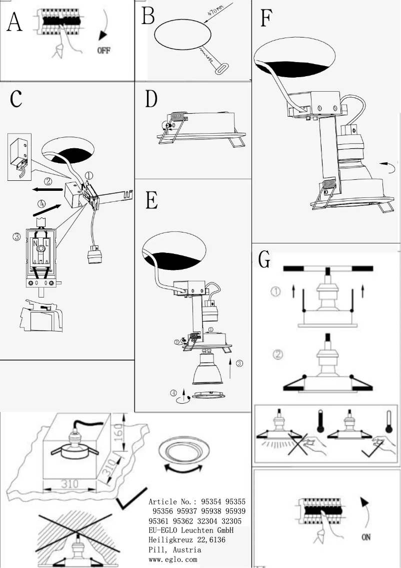 Page 1 de la notice Manuel utilisateur Eglo Tedo 1