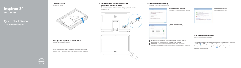 Page 1 de la notice Guide d'installation Dell Inspiron 3455