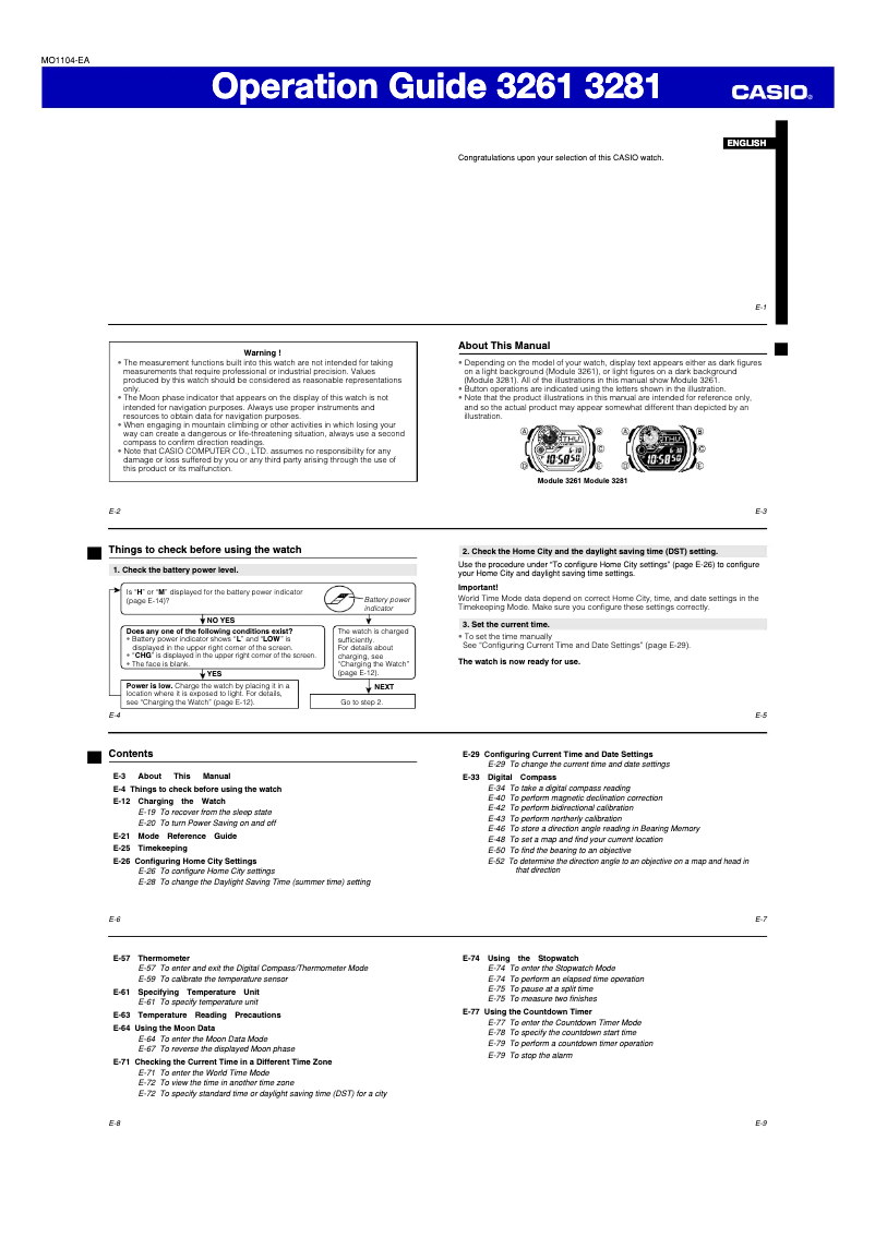 Página 1 del manual Manual de usuario Casio G-Shock G9300-1 Mudman