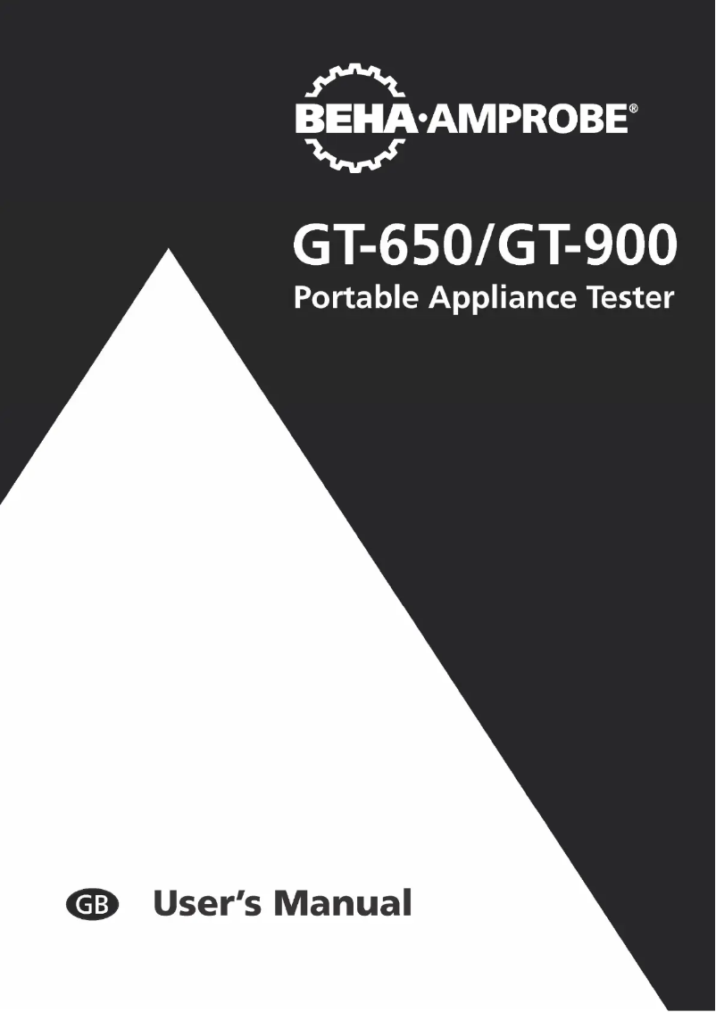 Page n°1 - Manuel utilisateur Beha-Amprobe GT-650-CH