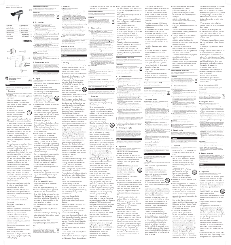 Page 1 de la notice Manuel utilisateur Philips SalonDry Pro HP8250