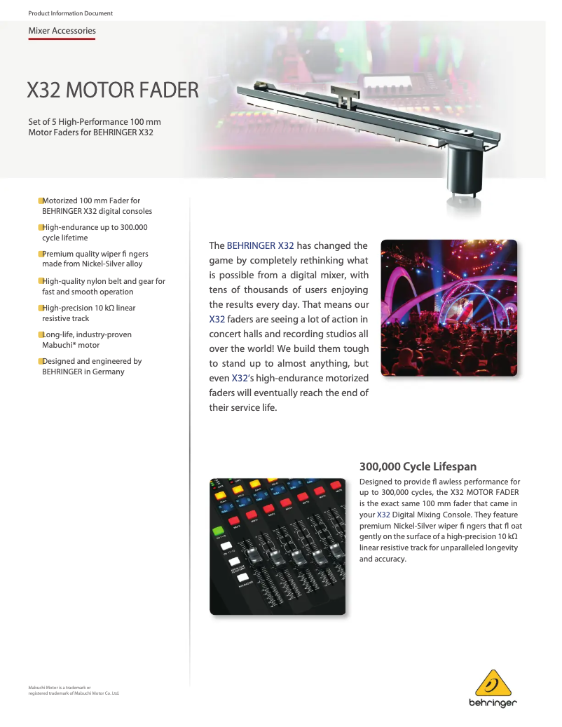 Page n°1 - Manuel utilisateur Behringer X32 Motor Fader