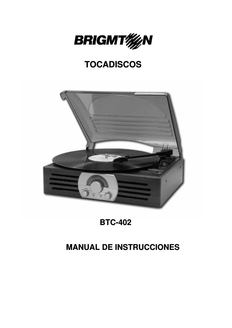 Image de la première page du manuel de l'appareil BTC-402