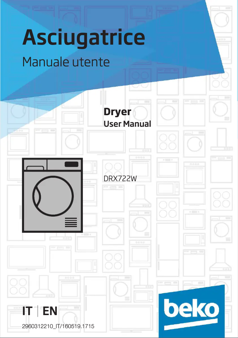 Page 1 de la notice Manuel utilisateur Beko DRX722W