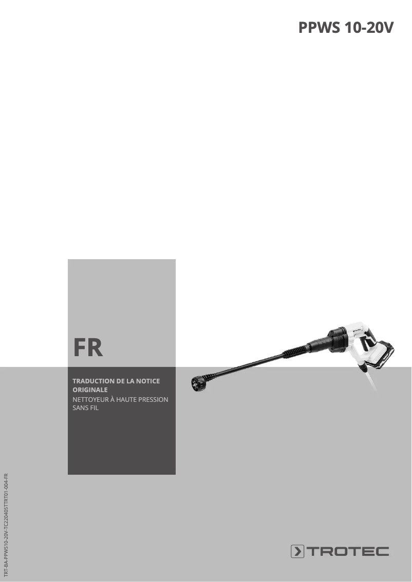 Page 1 de la notice Manuel utilisateur Trotec PEGS 10-230V