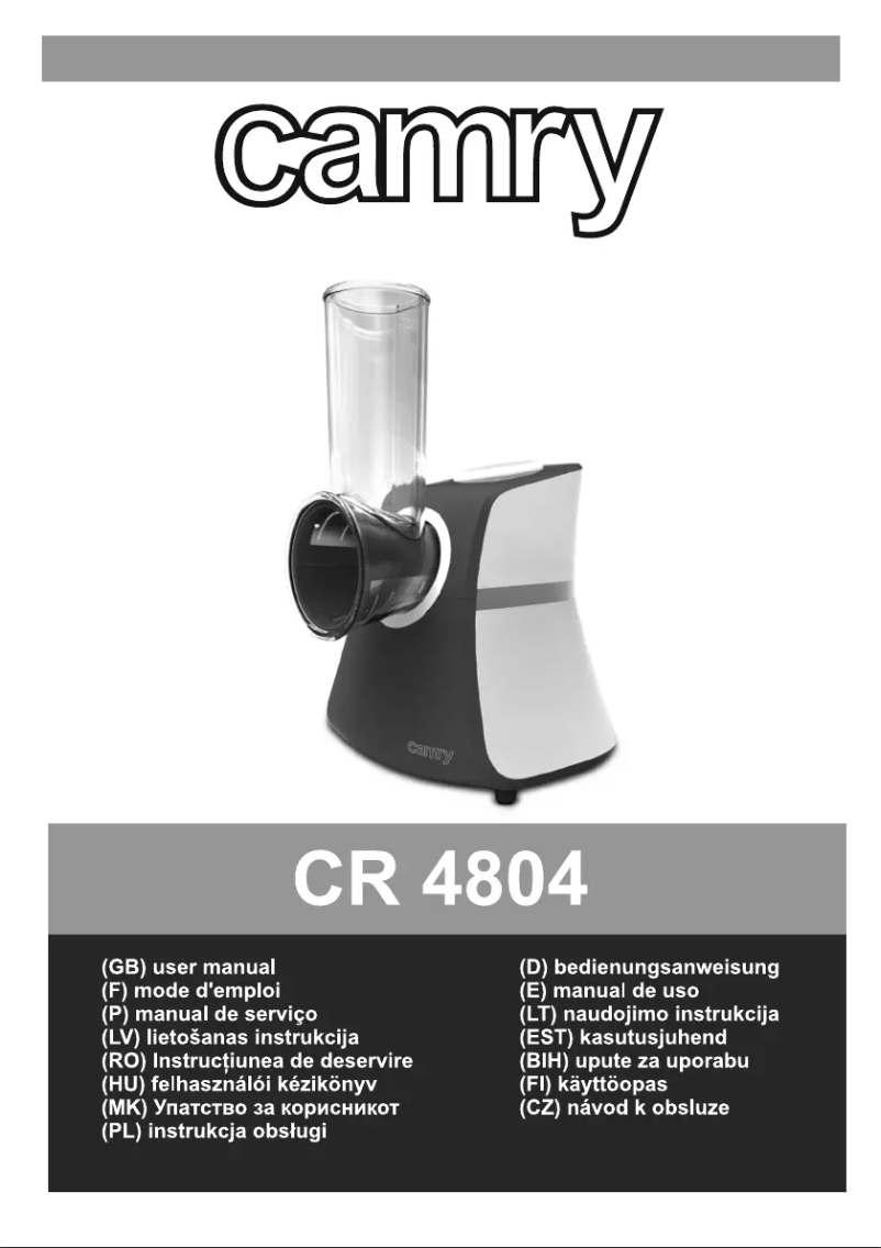 Page n°1 - Manuel utilisateur Camry CR 4804