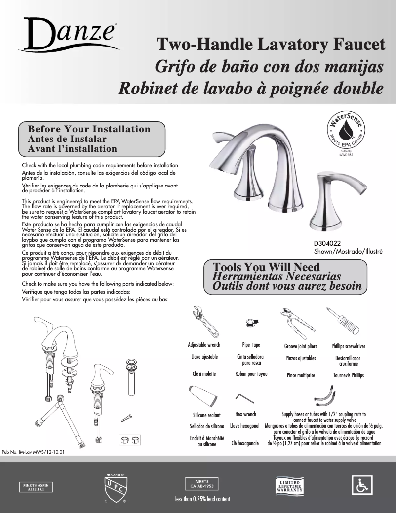 Image de la première page du manuel de l'appareil D304022