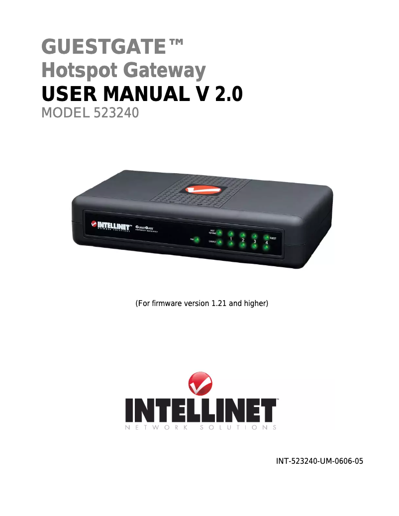 Page n°1 - Manuel utilisateur Intellinet 523240