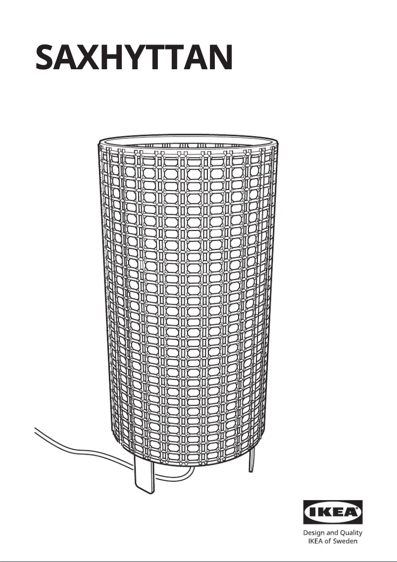 Image de la première page du manuel de l'appareil SAXHYTTAN 905.049.92