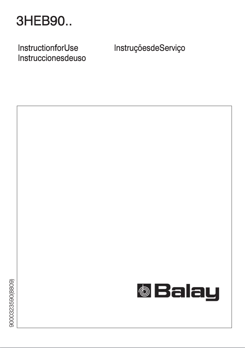 Page n°1 - Manuel utilisateur Balay 3HEB9025