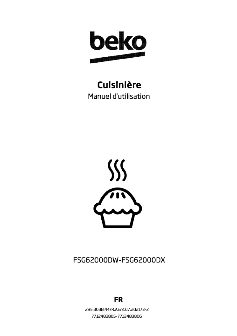 Page 1 de la notice Manuel utilisateur Beko FSG62000DW