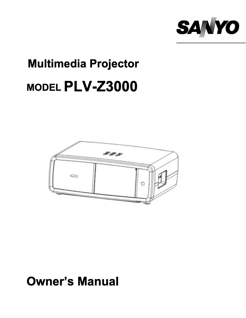 Image de la première page du manuel de l'appareil PLV-Z3000