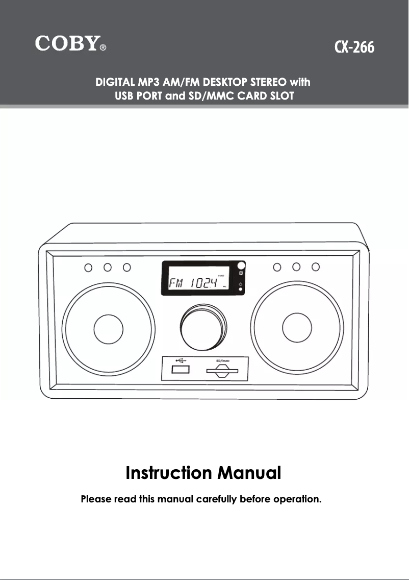 Page 1 de la notice Manuel utilisateur Coby CX-266