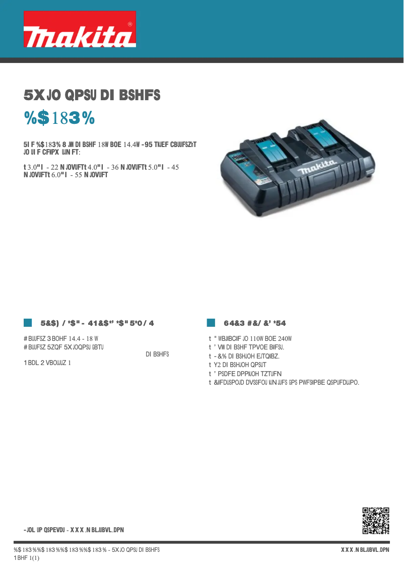 Page 1 de la notice Fiche technique Makita DC18RD