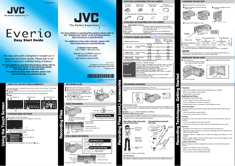 Page 1 de la notice Manuel utilisateur JVC GS-TD1BEK