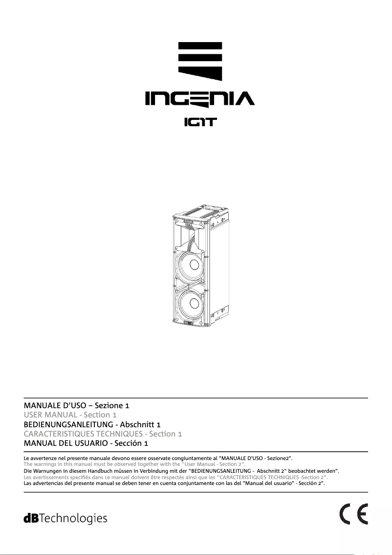Page n°1 - Manuel utilisateur DB Technologies Ingenia IG1T