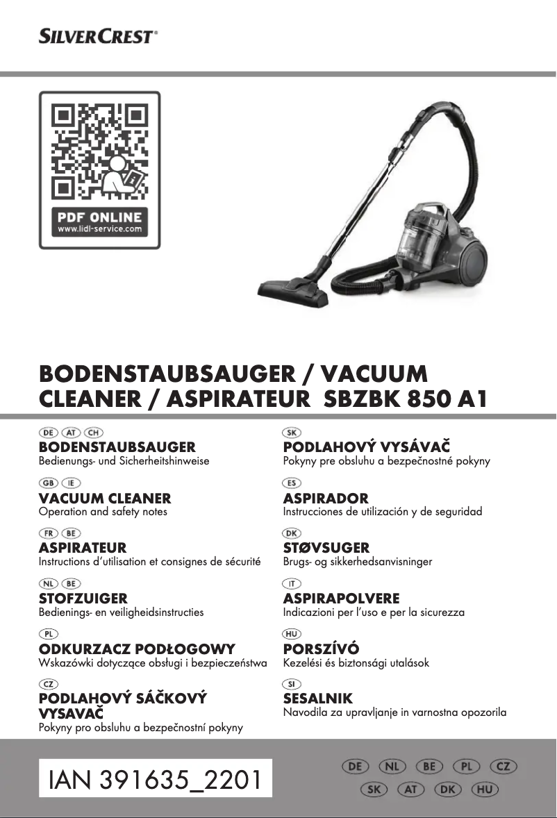 Page 1 de la notice Manuel utilisateur SilverCrest SBSB 750 A1