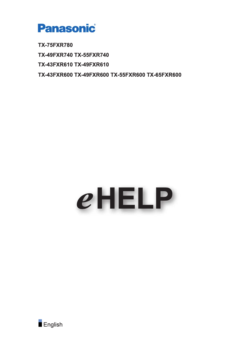 Page 1 de la notice Manuel utilisateur Panasonic Viera TX-75FXR780