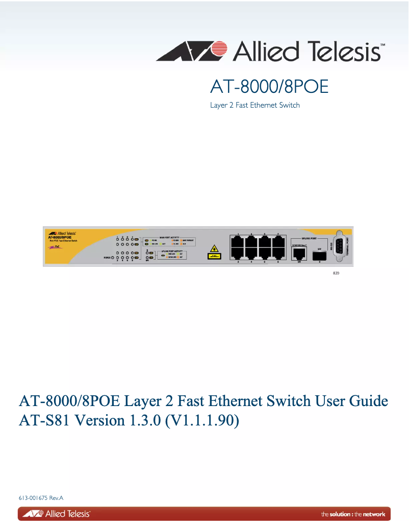 Página 1 del manual Manual de usuario Allied Telesis AT-8000-8POE