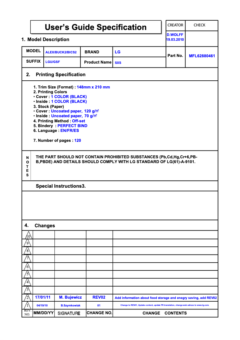 Image de la première page du manuel de l'appareil GS3159PVJV