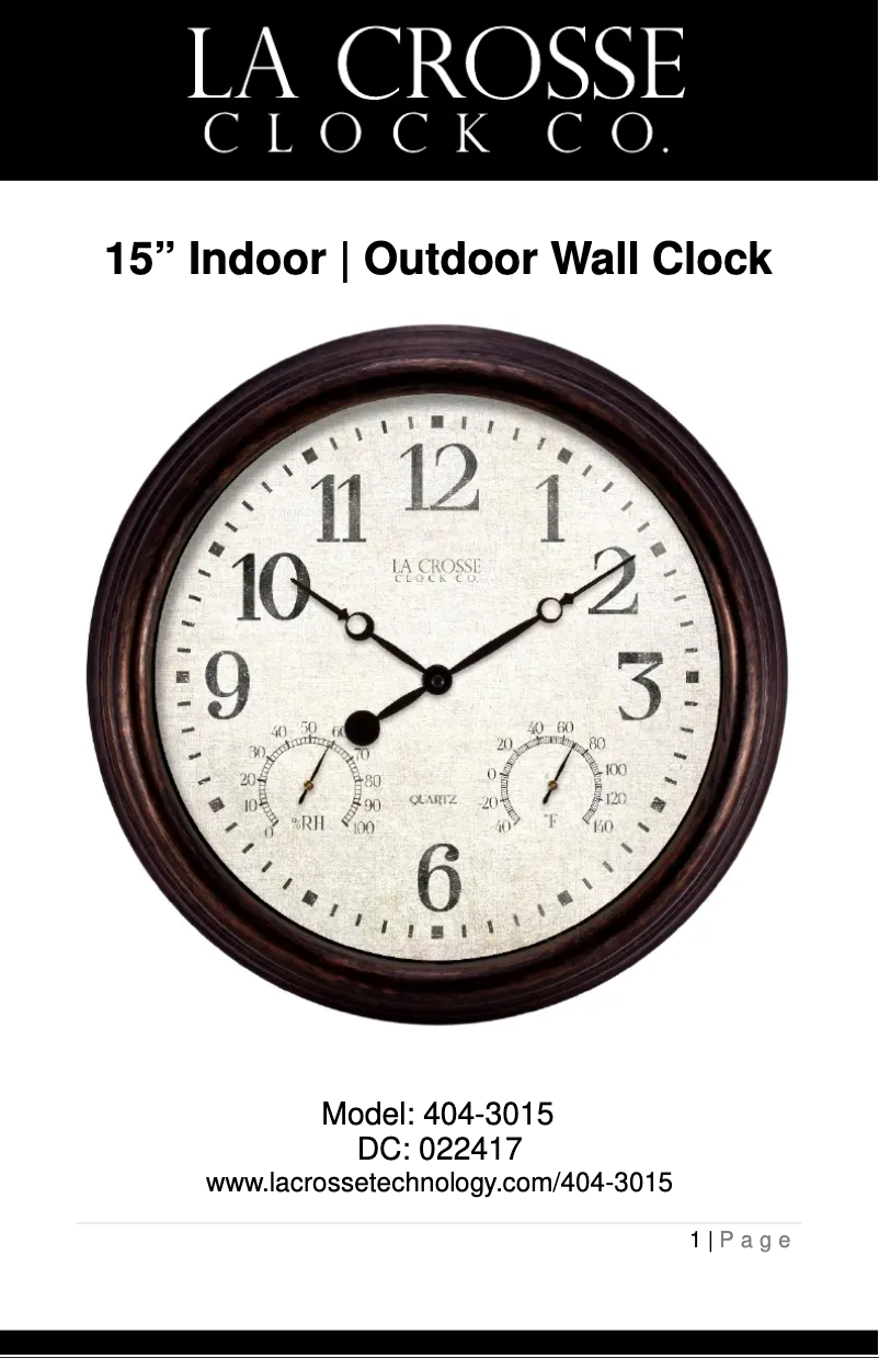 Image de la première page du manuel de l'appareil 404-3015