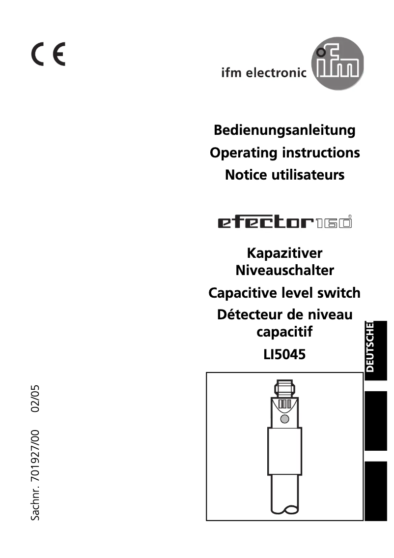 Page n°1 - Manuel utilisateur IFM LI5045