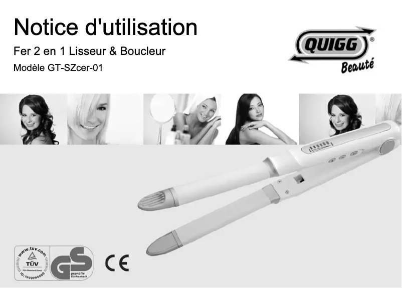 Page 1 de la notice Manuel utilisateur Quigg GT-SZcer-01