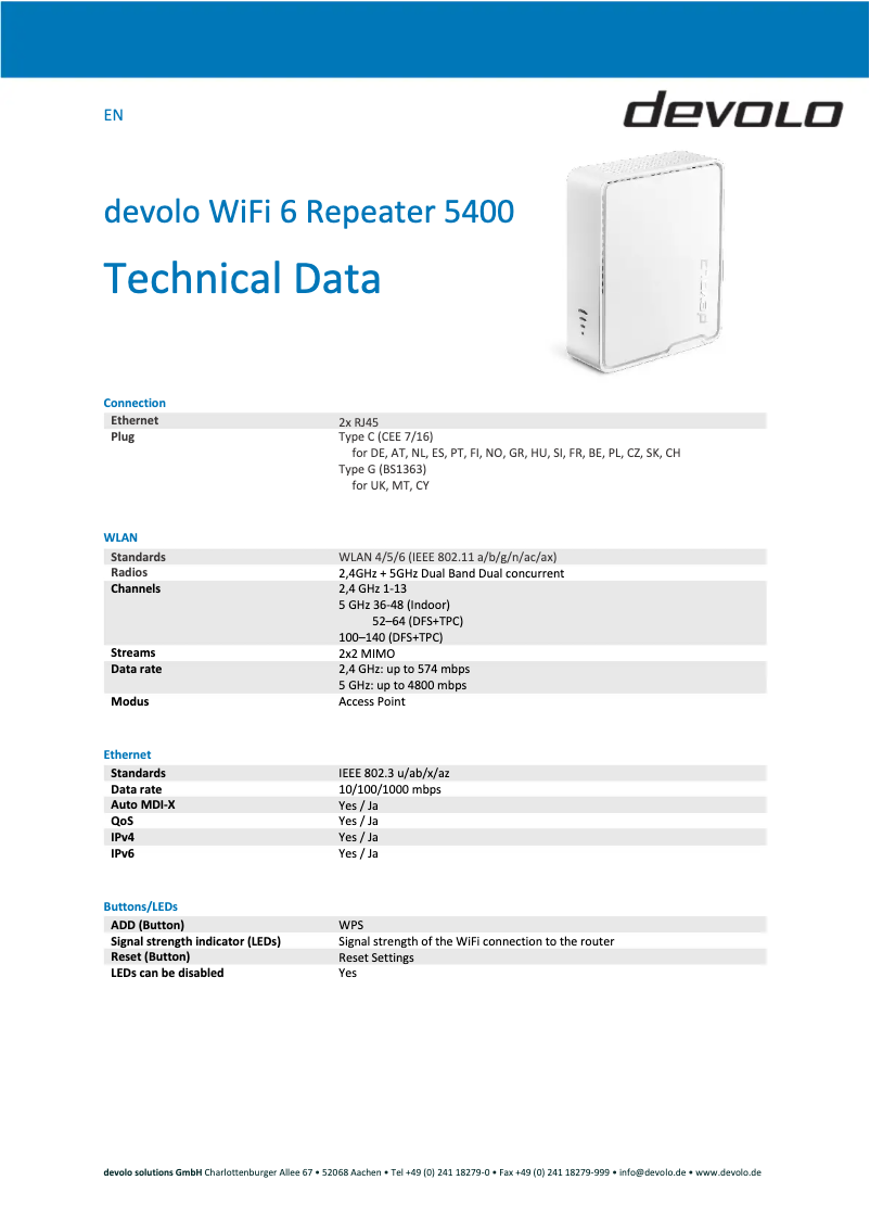 Image de la première page du manuel de l'appareil WiFi 6 Repeater 5400