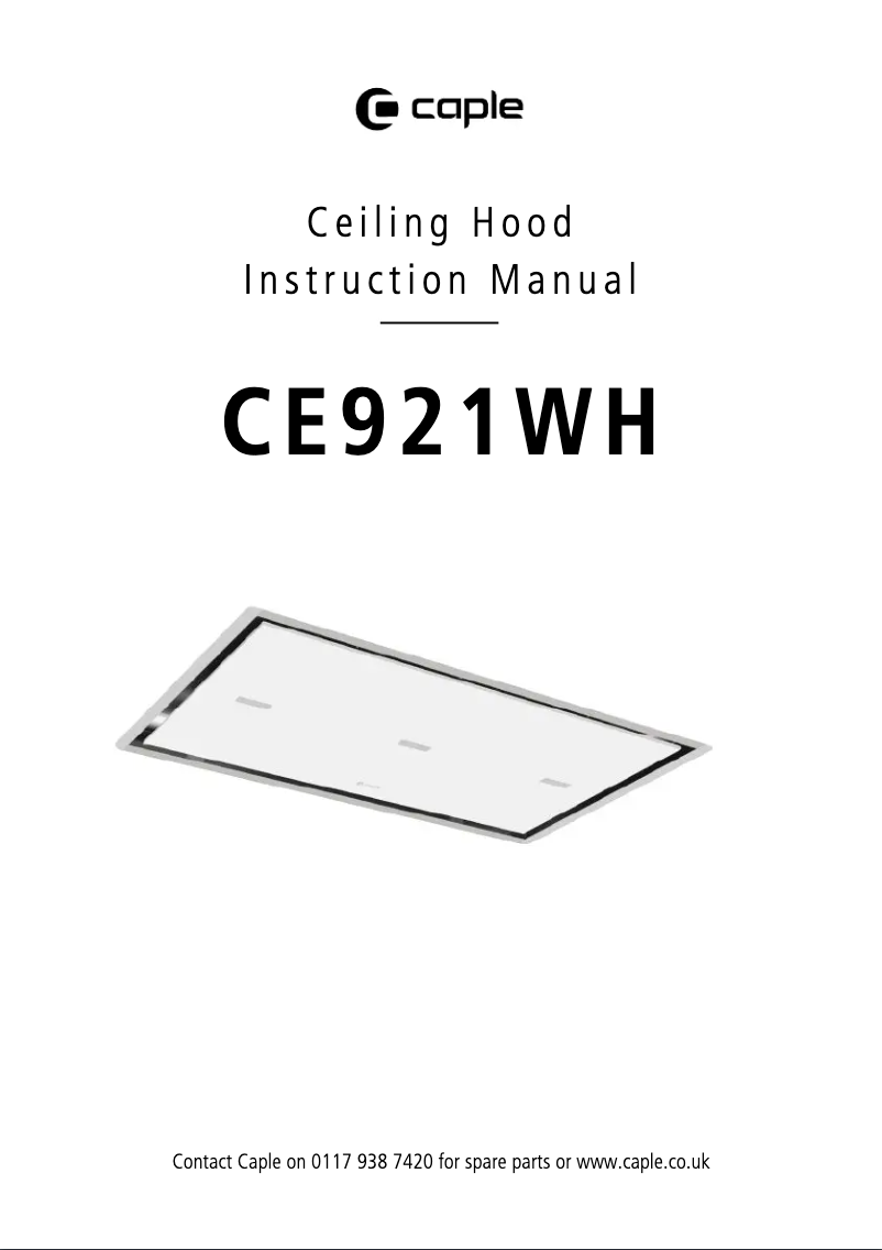 Image de la première page du manuel de l'appareil CE921WH