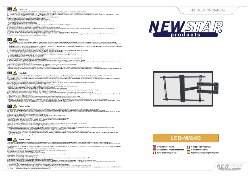 Page n°1 - Manuel utilisateur Newstar LED-W640