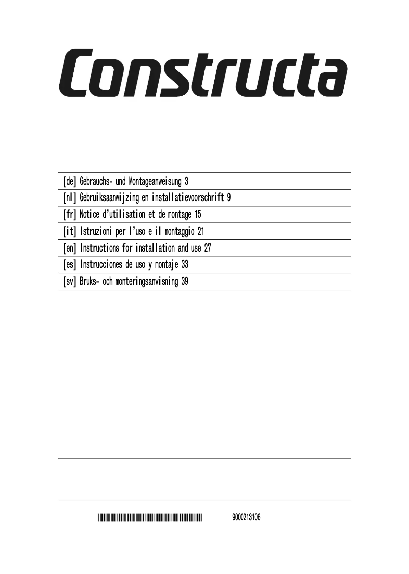 Page n°1 - Manuel utilisateur Constructa CD99370