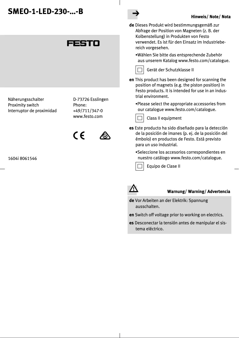 Image de la première page du manuel de l'appareil SMEO-1-LED-230-B