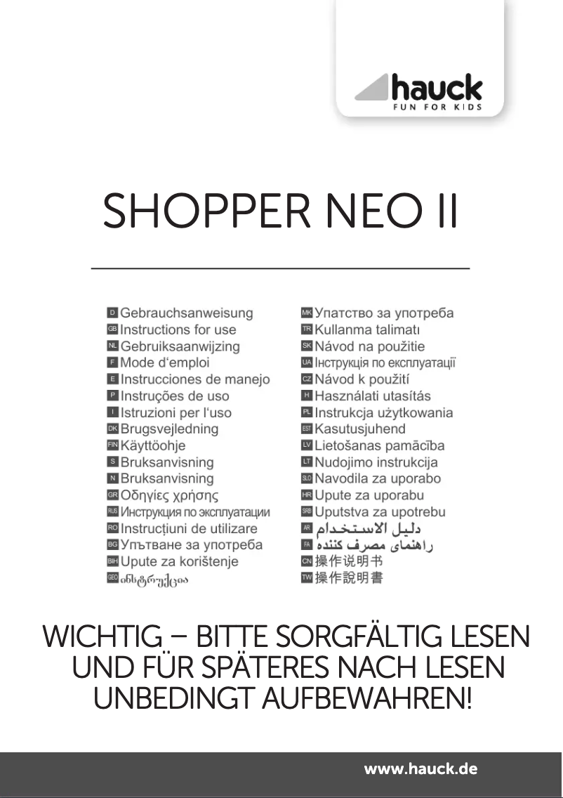 Image de la première page du manuel de l'appareil Shopper Neo II