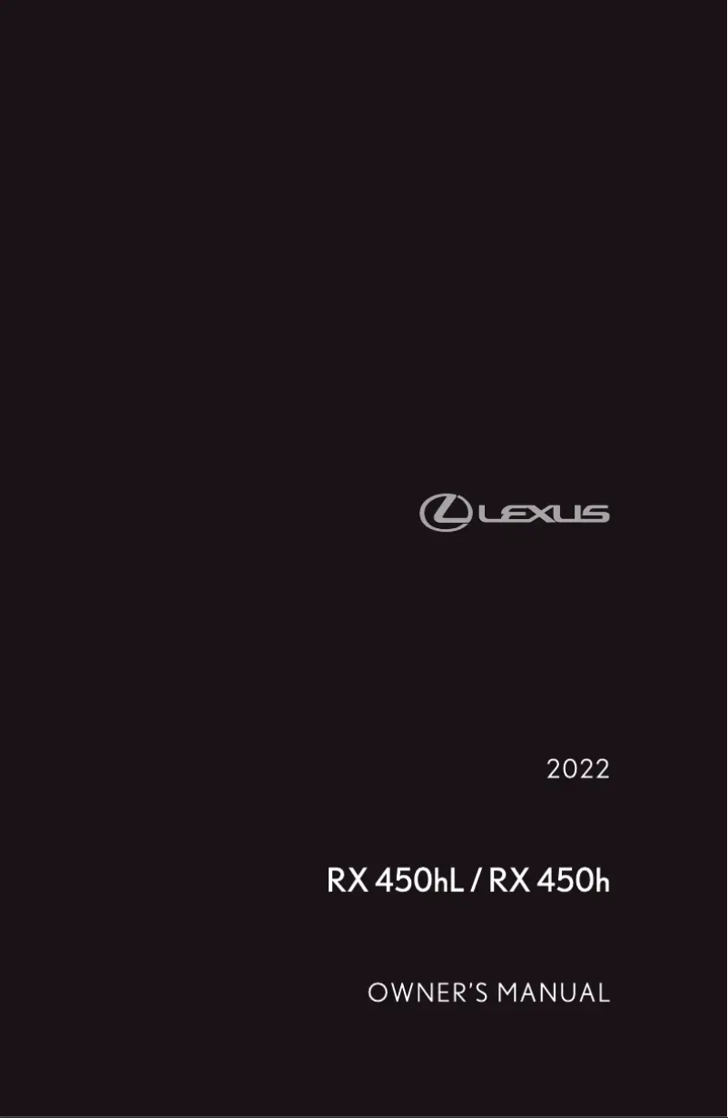 Image de la première page du manuel de l'appareil RX 450hL (2022)