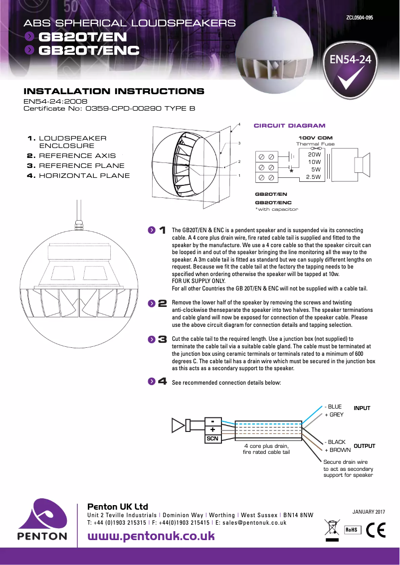 Página 1 del manual Manual de usuario Penton GB20T/EN