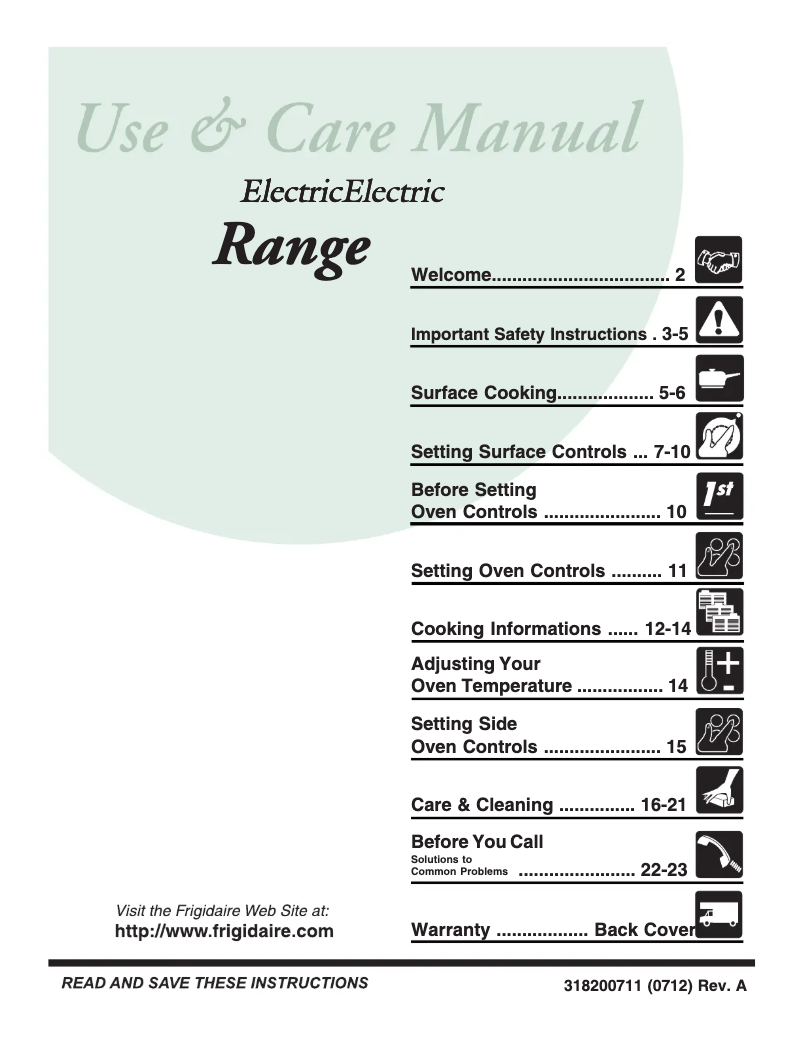 Page n°1 - Manuel utilisateur Frigidaire PLEF489GC