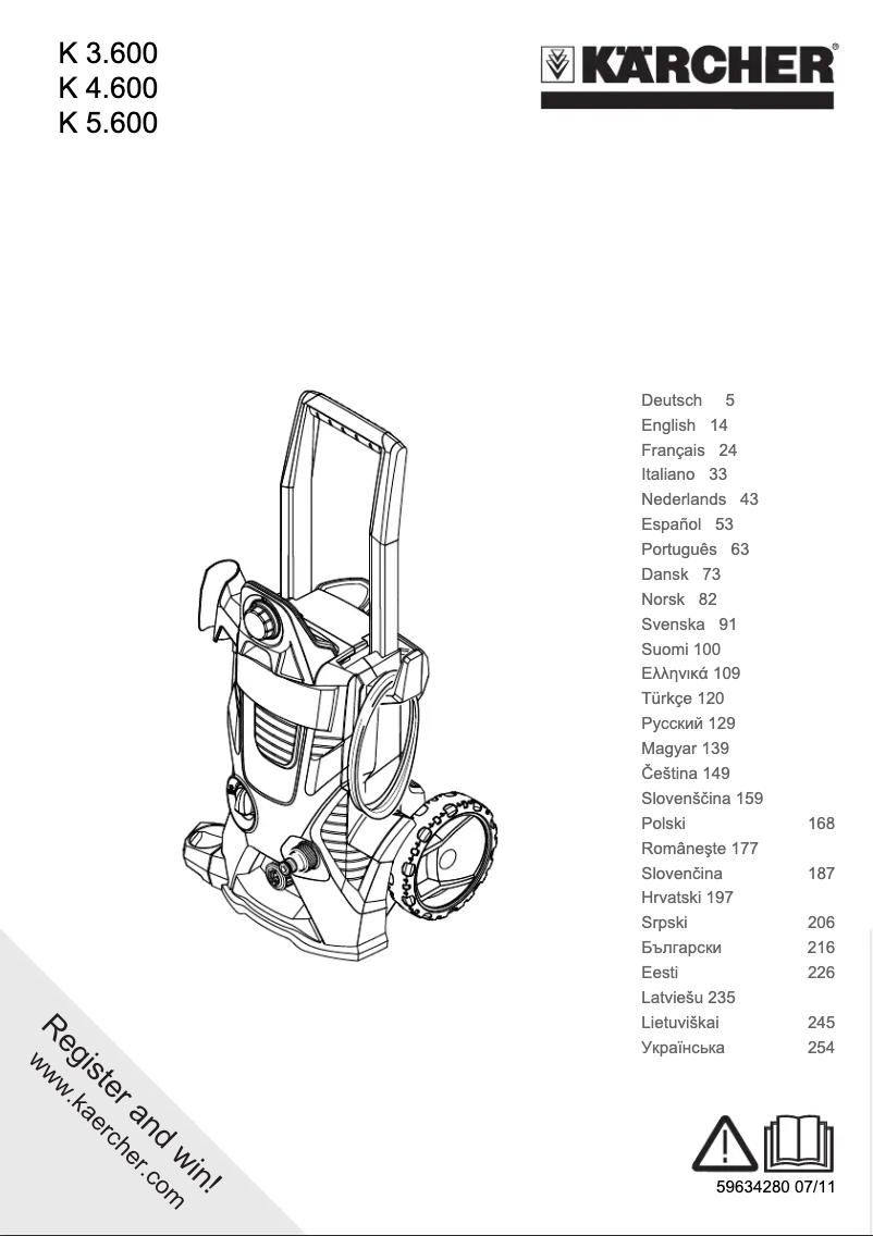 Página 1 del manual Manual de usuario Kärcher K 4.600 T200 EU