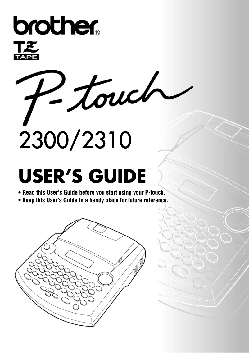 Page 1 de la notice Manuel utilisateur Brother P-Touch 2310