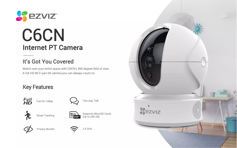 Page 1 de la notice Fiche technique EZVIZ C6CN