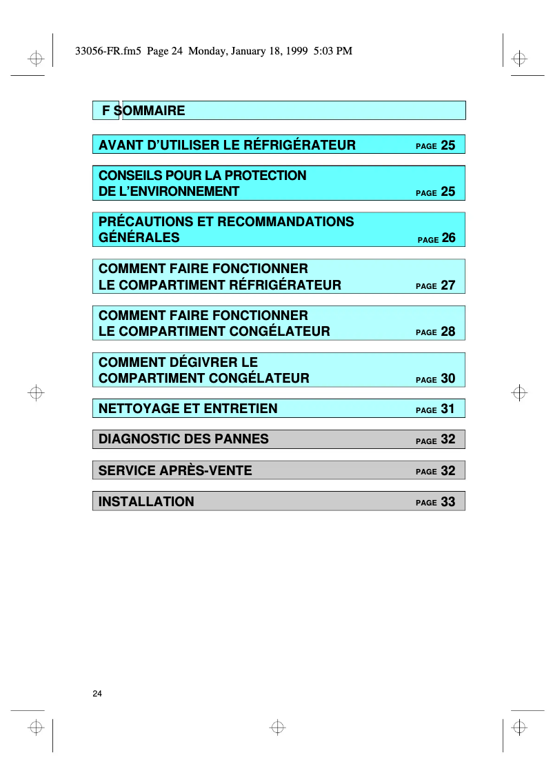 Page 1 de la notice Manuel utilisateur Whirlpool ART 870/H